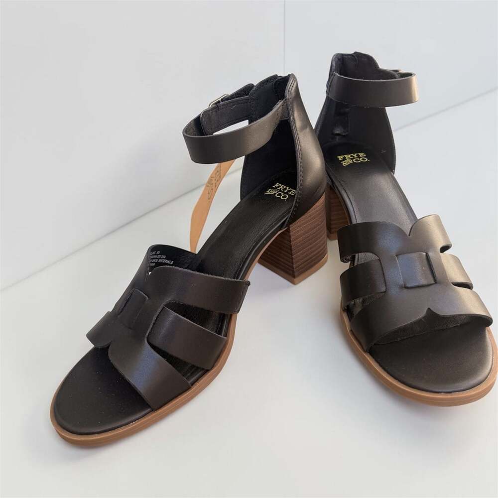 Frye and CO. Women's Black Heeled Ankle Sandals
